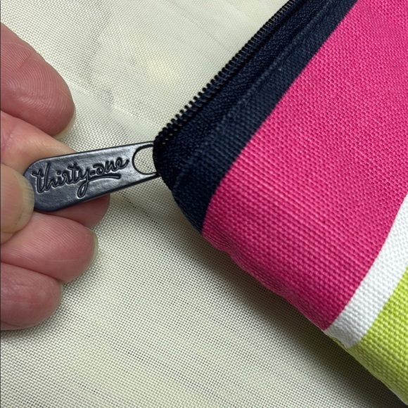 Thirty-one Mini Zipper Pouch Purse Cosmetic Bag in "Preppy Pop" - Picture 6 of 6